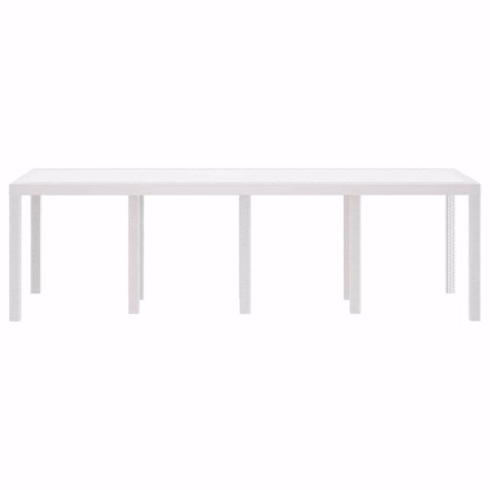 Berkfield Home White Poly Rattan Extendable Garden Table, W: 250 cm, D: 100 cm, H: 73 cm – 2