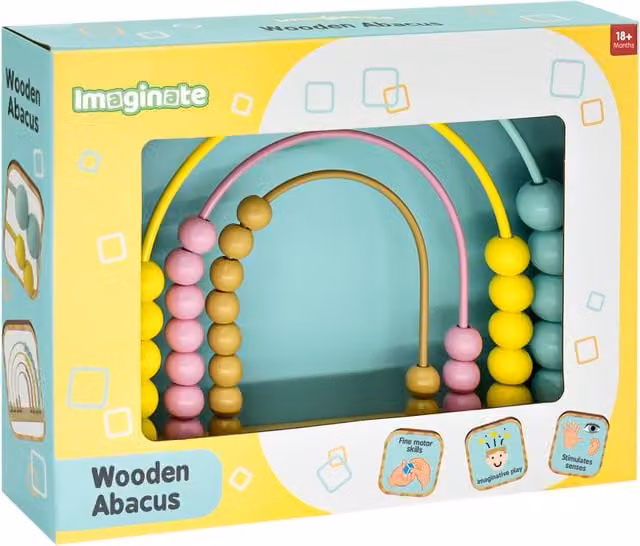 Imaginate Rainbow Wooden Abacus in Multicolour for Cognitive and Motor Skill Development