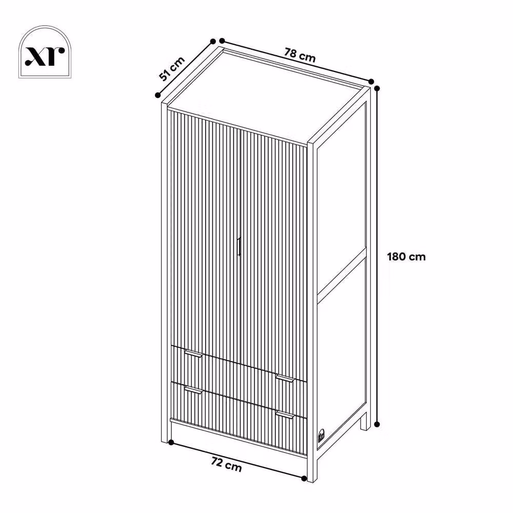 X Rocker XR Living Dakota Two Door Wardrobe with Integrated LED Lighting and Two Internal Drawers in Wild Oak – 3
