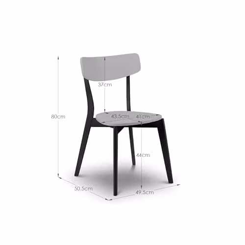 Julian Bowen Casa Set of 4 Retro Dining Chairs in Grey and Black – 2