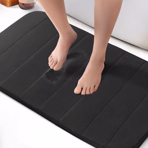 Keplin Memory Foam Bath Mat, Black, W: 50 cm, D: 80 cm – 1