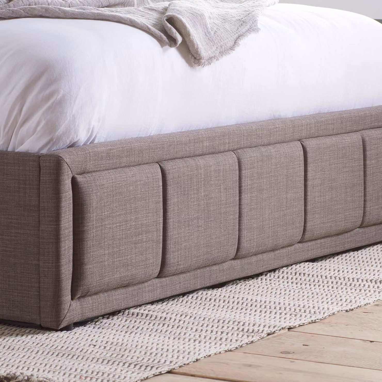 Birlea Hannover King Size Fabric Ottoman Bed Frame with Gas Lift Storage in Grey – 3