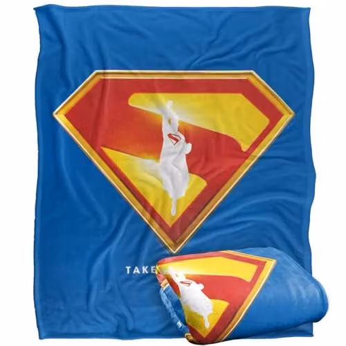 Warner Bros. Superman 2025 Movie Take Me Home Shield Super Soft Fleece Throw Blanket, Multicolour, W: 152 cm, D: 127 cm
