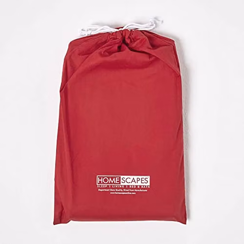Homescapes Red Cotton Percale Cot Bed Duvet Cover and Pillowcase Set, 120 x 150 cm – 3