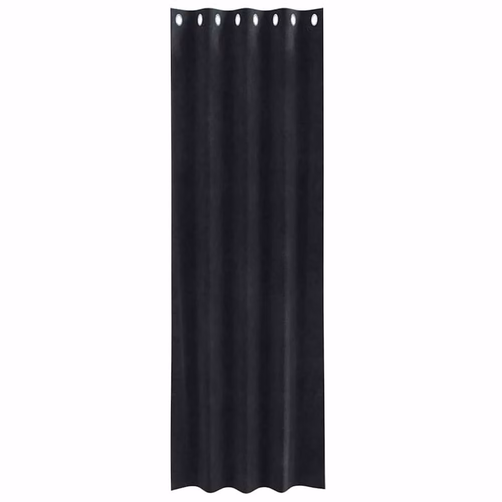 Berkfield Home Modern Blackout Velvet Eyelet Curtains, 2 Pack, Black – 4