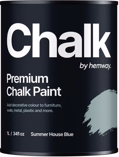 Hemway Chalk Paint in Summer House Blue, Flat Matt, 1L