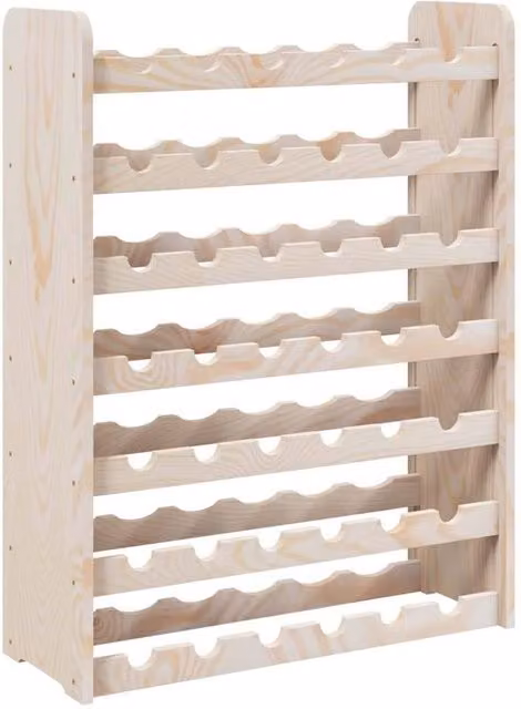 Berkfield Home Rustic Solid Pine Wine Rack in Natural, W/D/H: 67.5 x 25 x 87 cm – 1