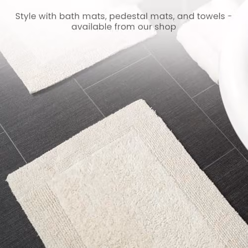 Allure Bath Fashions Elegance Reversible Heavyweight Pedestal Toilet Mat, 100% Cotton, Beige, W/D/H: 55 x 55 x 1 cm – 3
