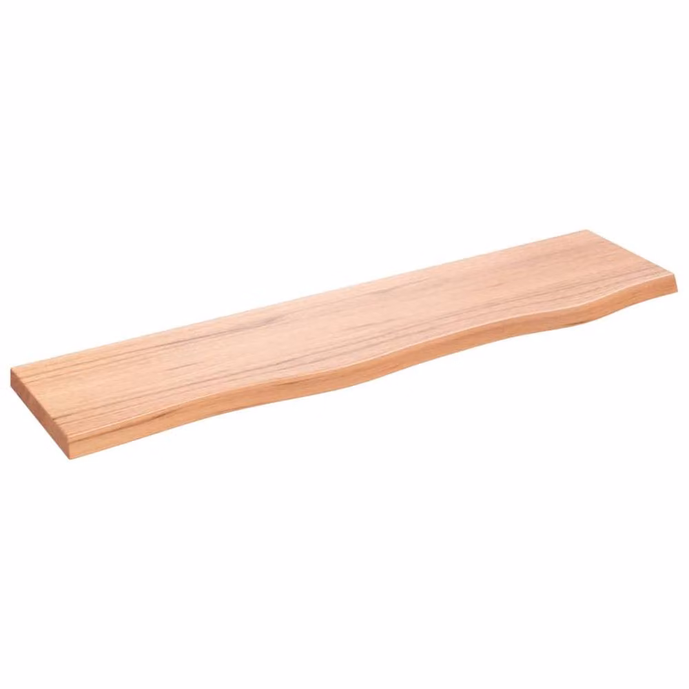 Berkfield Home Wall Mounted Rustic Oak Shelf, Light Brown, W: 80 cm, D: 20 cm, H: 2 cm – 2