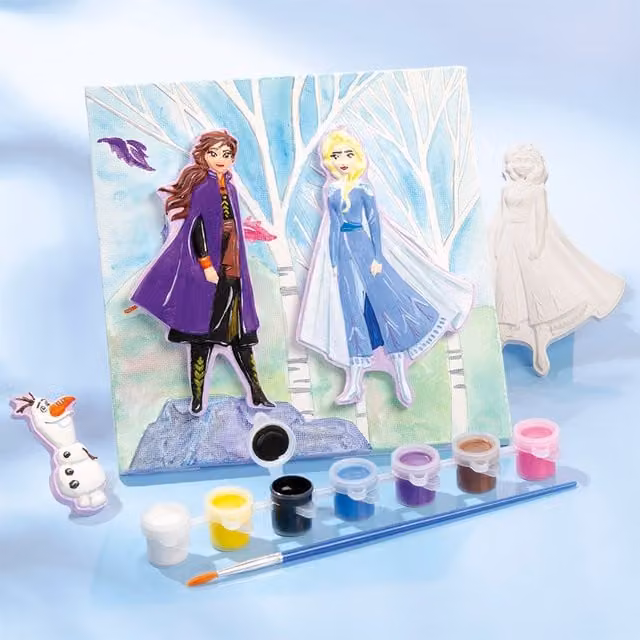 Disney Frozen 3D Canvas Painting Kit in White and Multicolour