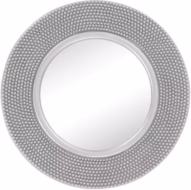 Nielsen Design Abraham Round Textured Silver Wall Mirror, Diameter: 80 cm – 1