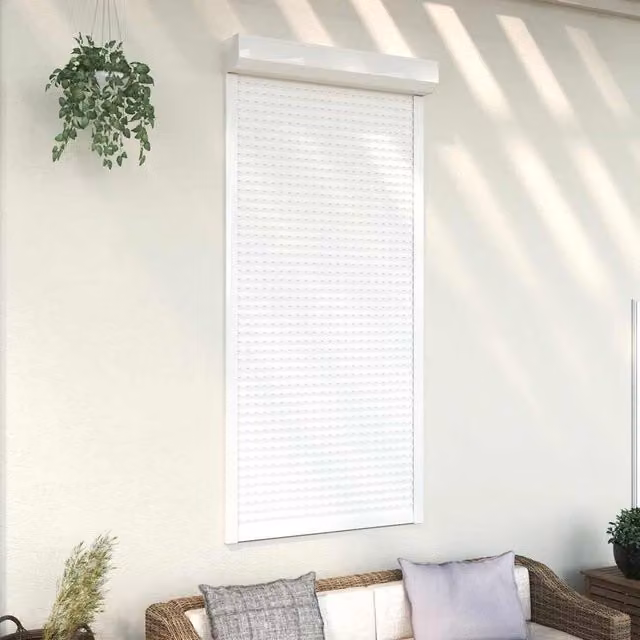 Berkfield Home Manual Aluminium Roller Shutter, White, W: 100 cm, H: 210 cm