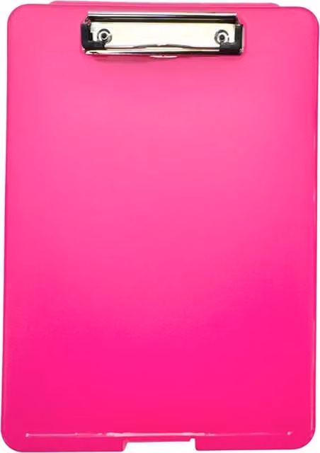 Janrax A4 Plastic Clamp Folder Clipboard in Green and Pink