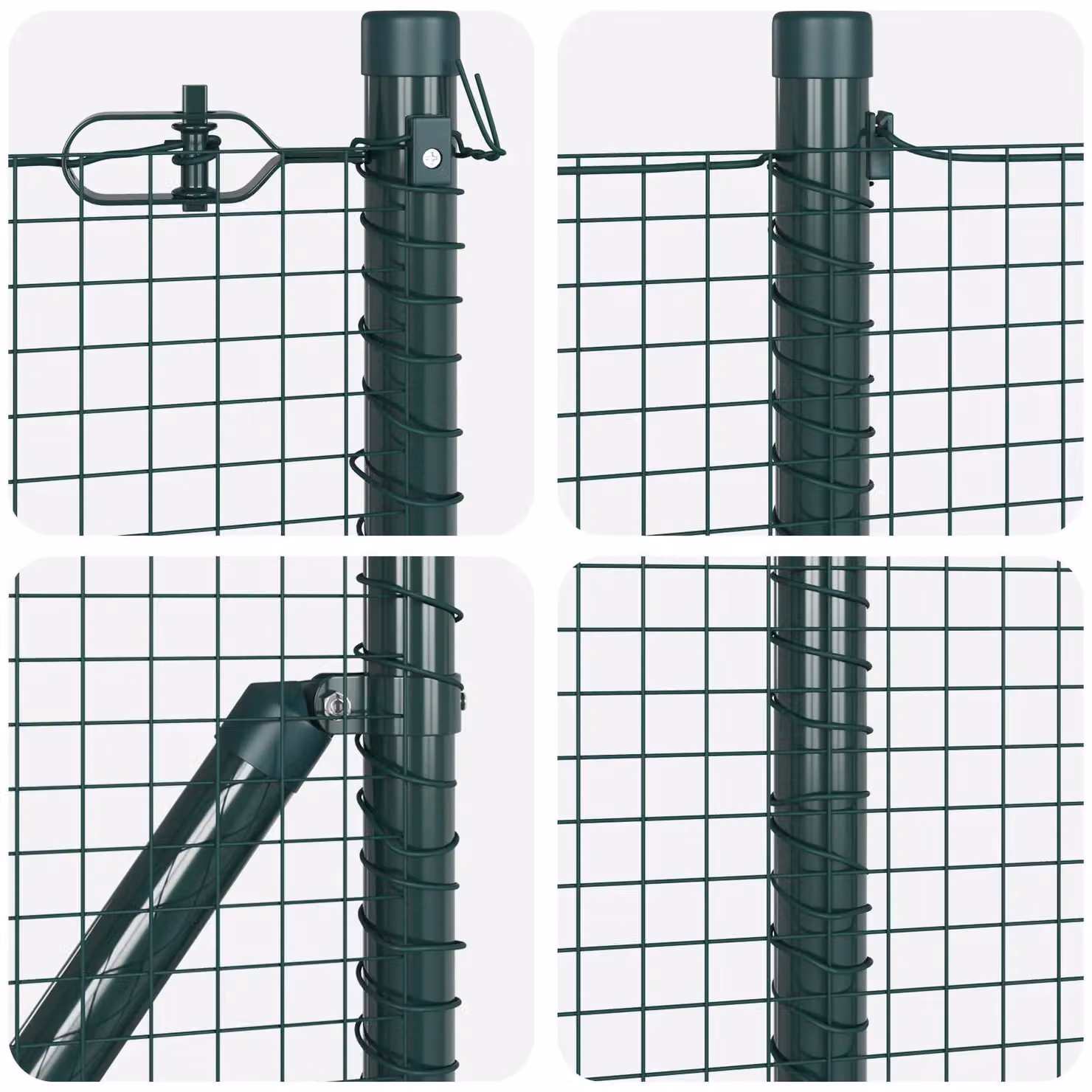 Berkfield Home Green Steel Welded Wire Fence with 13 Posts, W: 0.4 m, L: 50 m – 5