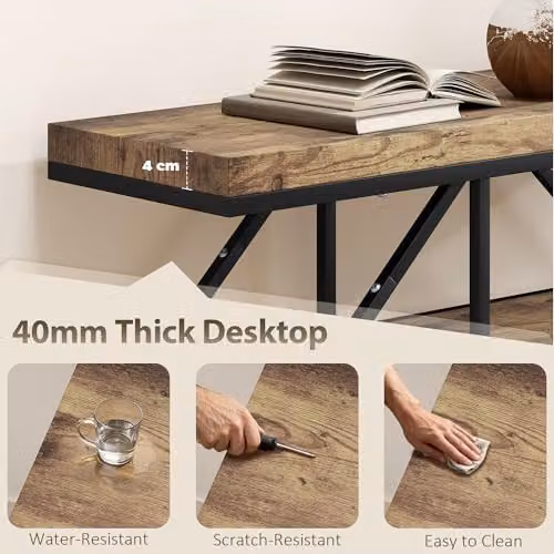 HOMCOM Industrial 4-Tier Console Table in Brown with Metal Frame, W/D/H: 100 x 30 x 80 cm – 3
