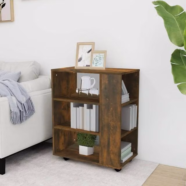 Berkfield Home Rolling Cabinet in Smoked Oak Brown, W/D/H: 60 x 35 x 75 cm – 1