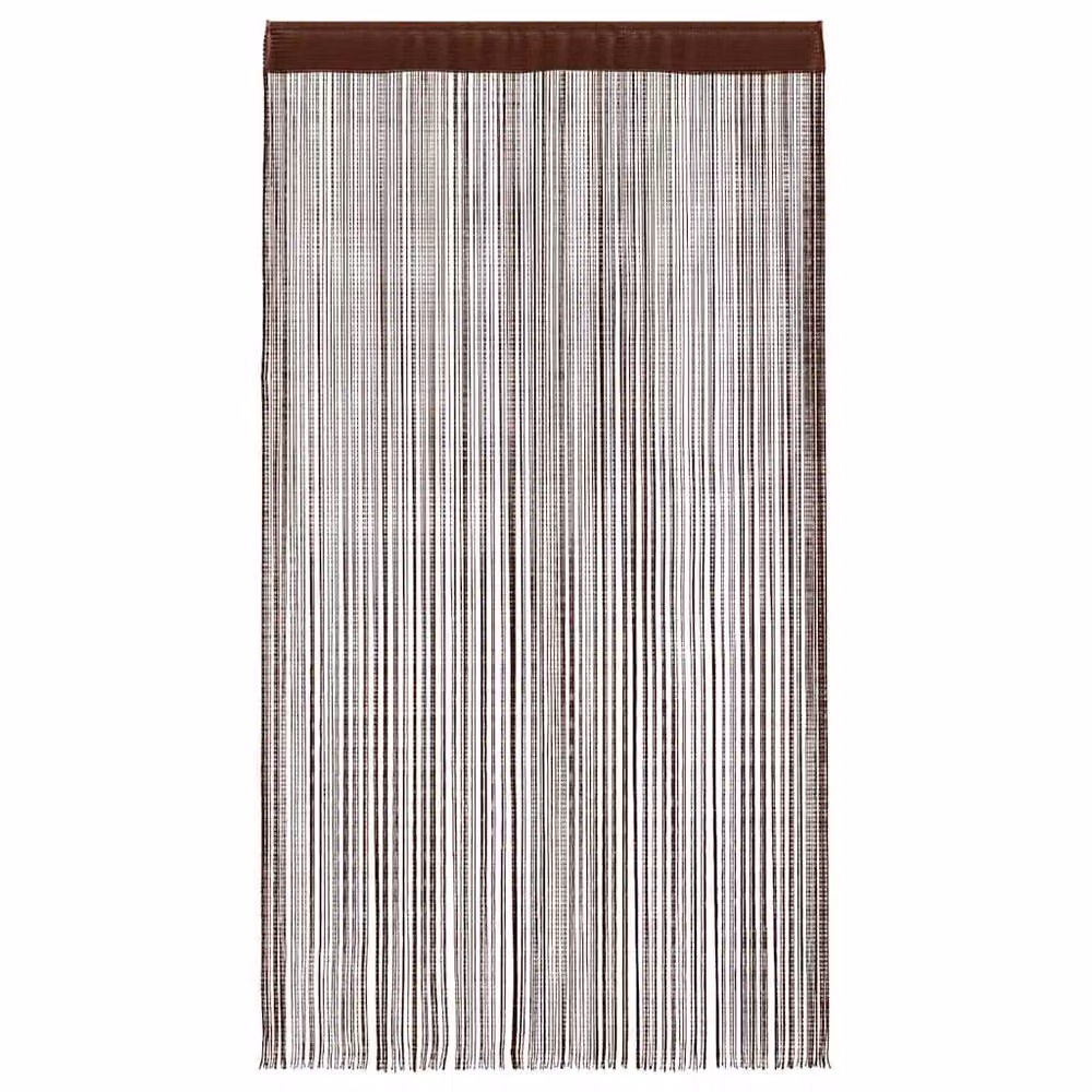 Berkfield Home String Curtains, 2 Pack, Brown, W: 140 cm, H: 250 cm – 2