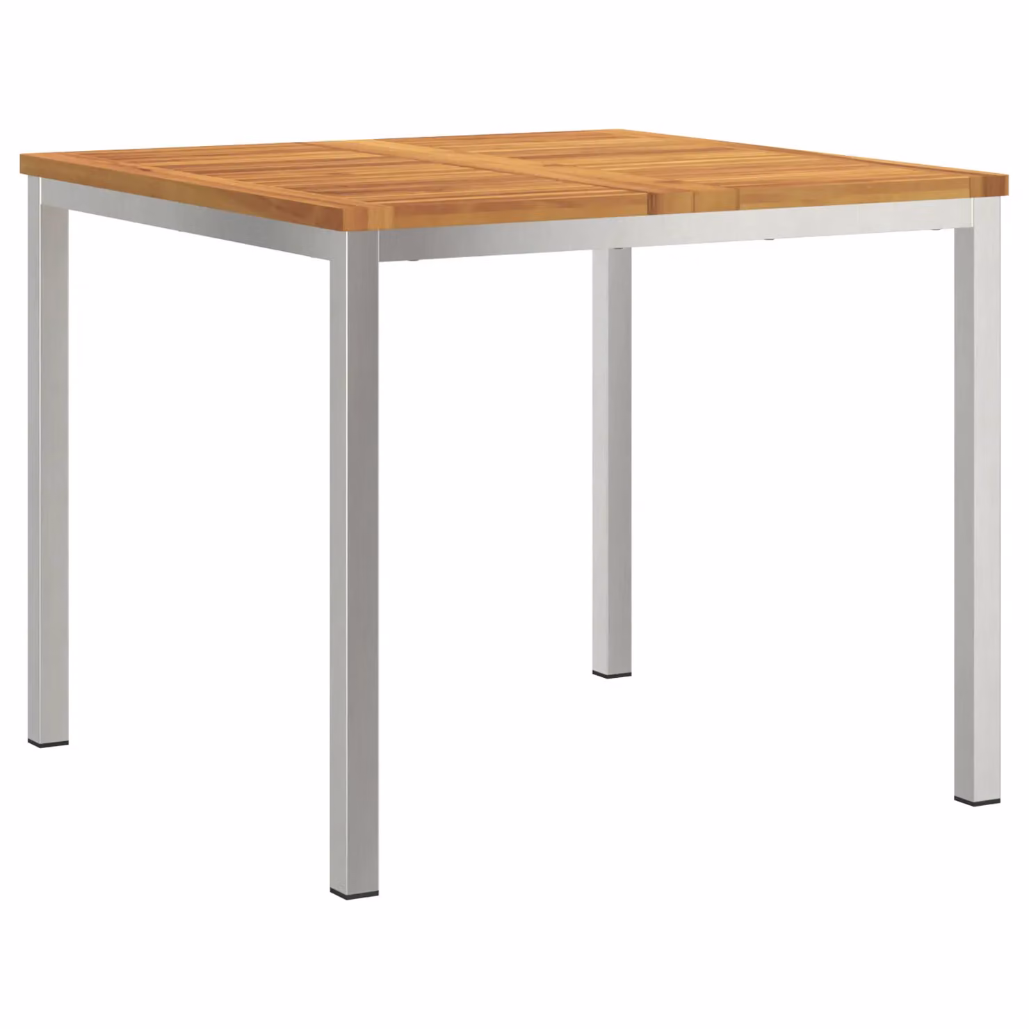 Berkfield Home Modern Outdoor Dining Table in Brown Acacia Wood and Stainless Steel, W/D/H: 90 x 90 x 74.5 cm – 2