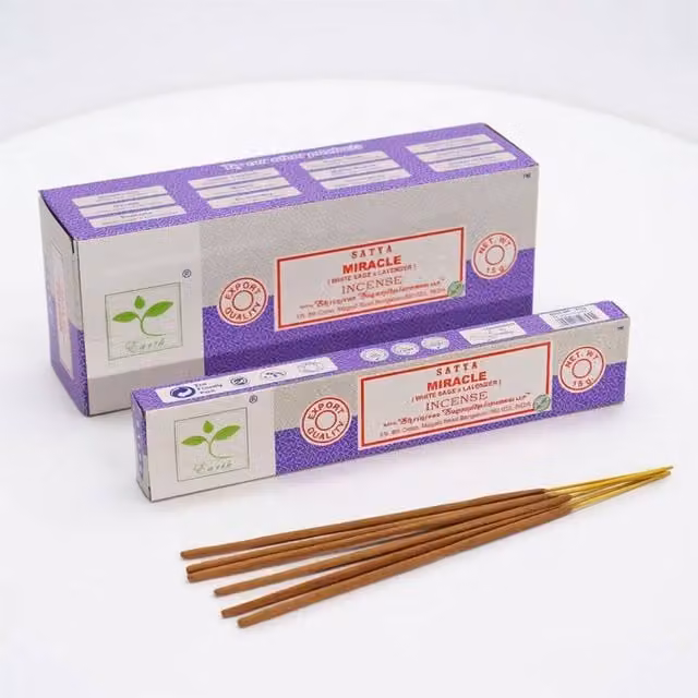 KDMD Satya Miracle Incense Sticks with White Sage and Lavender, 15g