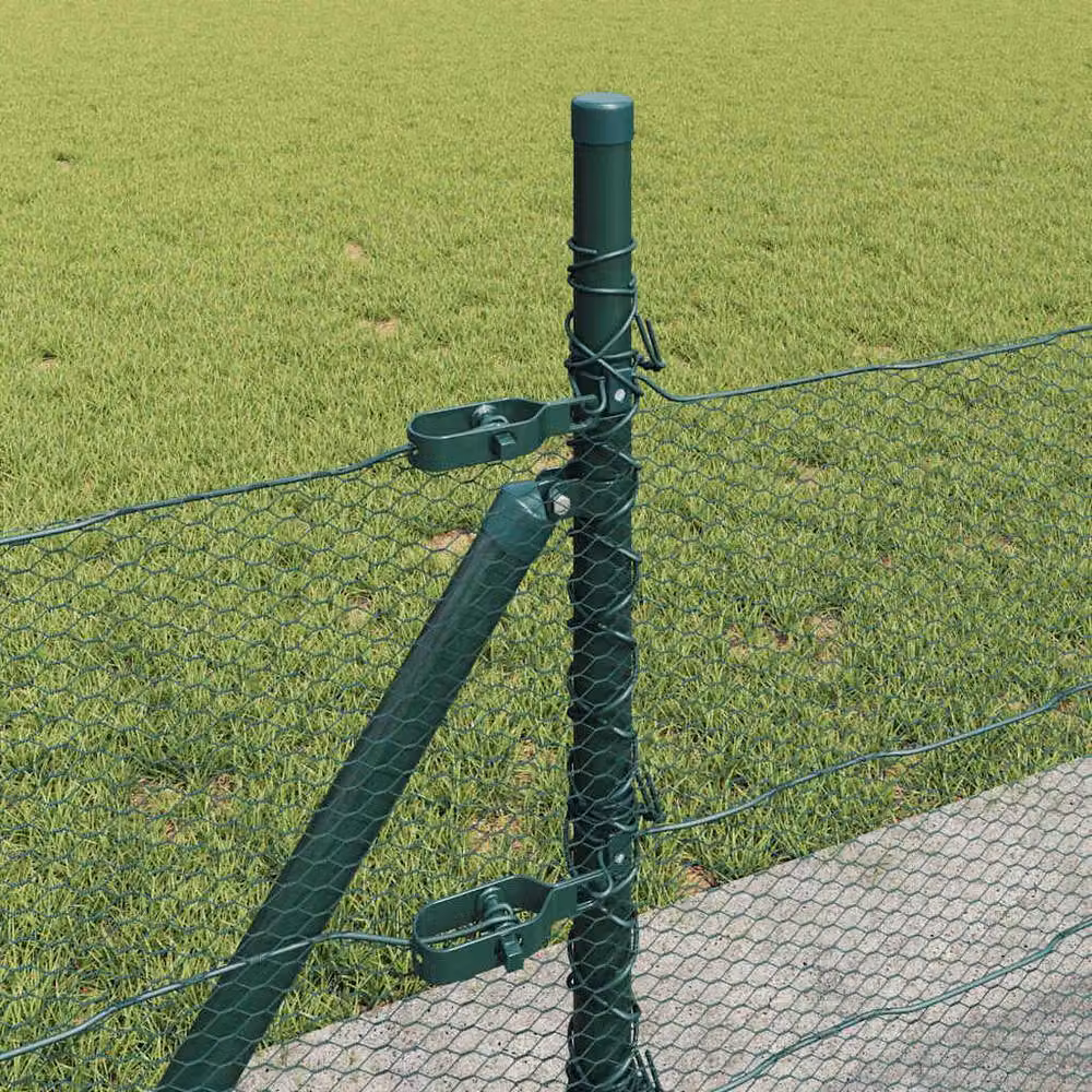 Berkfield Home Green Steel Hexagon Fence, W: 0.4 m, L: 25 m – 3