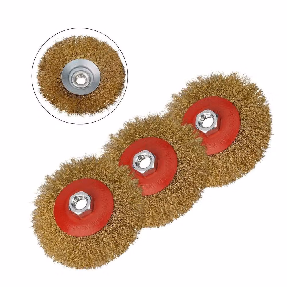 EONLION 6 Piece Wire Cup Brush Wheel Set, 115mm, Gold and Multicolour, for Angle Grinders – 2