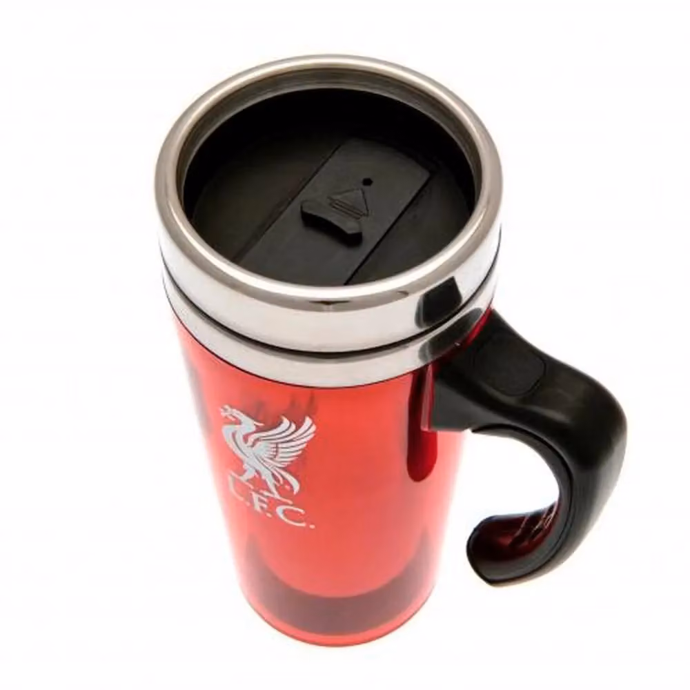 Liverpool FC Official Aluminium Travel Mug in Red and Silver, 450 ml – 2