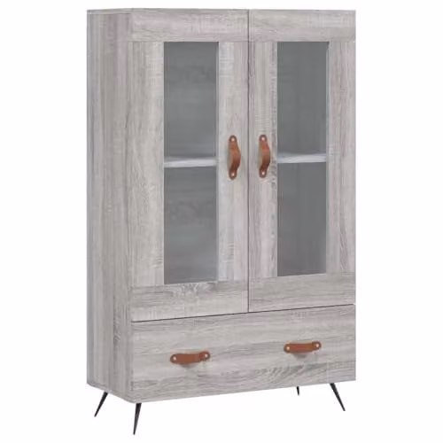 vidaXL Modern Grey Highboard in Engineered Wood W/D/H: 69.5 x 31.0 x 115.0 cm