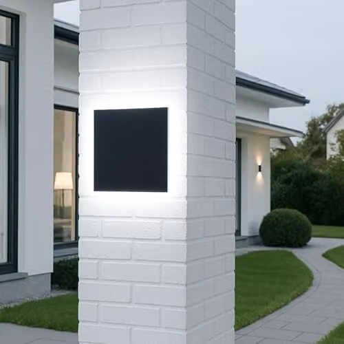 CGC Lighting Modern Black Square LED Outdoor Wall Light, IP65 Up and Down Accent Lighting, 4000k Cool White, W/D/H: 16.5 x 16.5 x 23.0 cm – 2