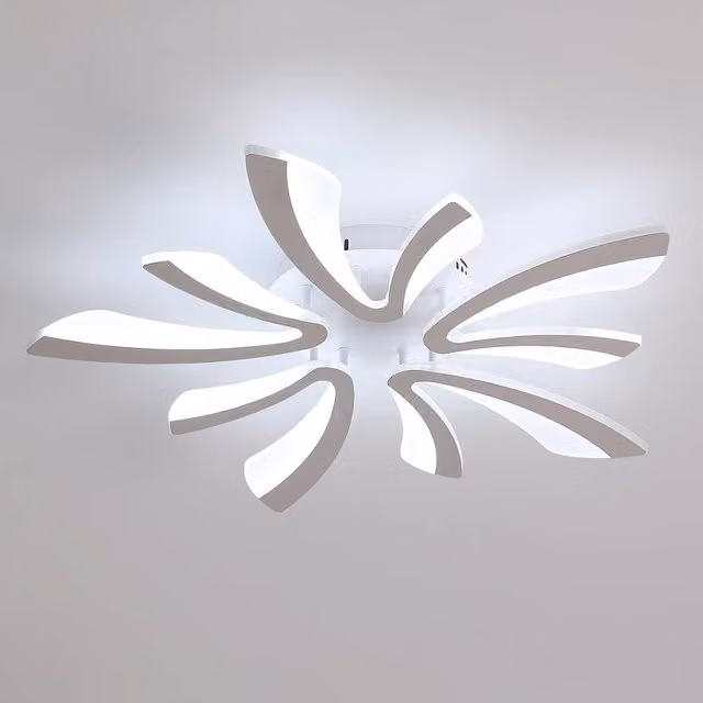 Goeco Modern Round LED Ceiling Light, 50W, Cool White, White, Diameter: 70 cm