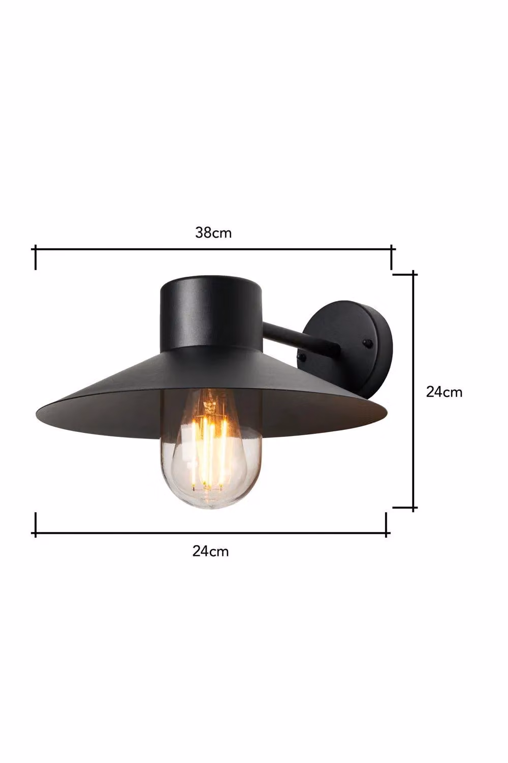 BHS Lighting Heston Black Industrial Metal Outdoor Wall Lantern for Garden – 4