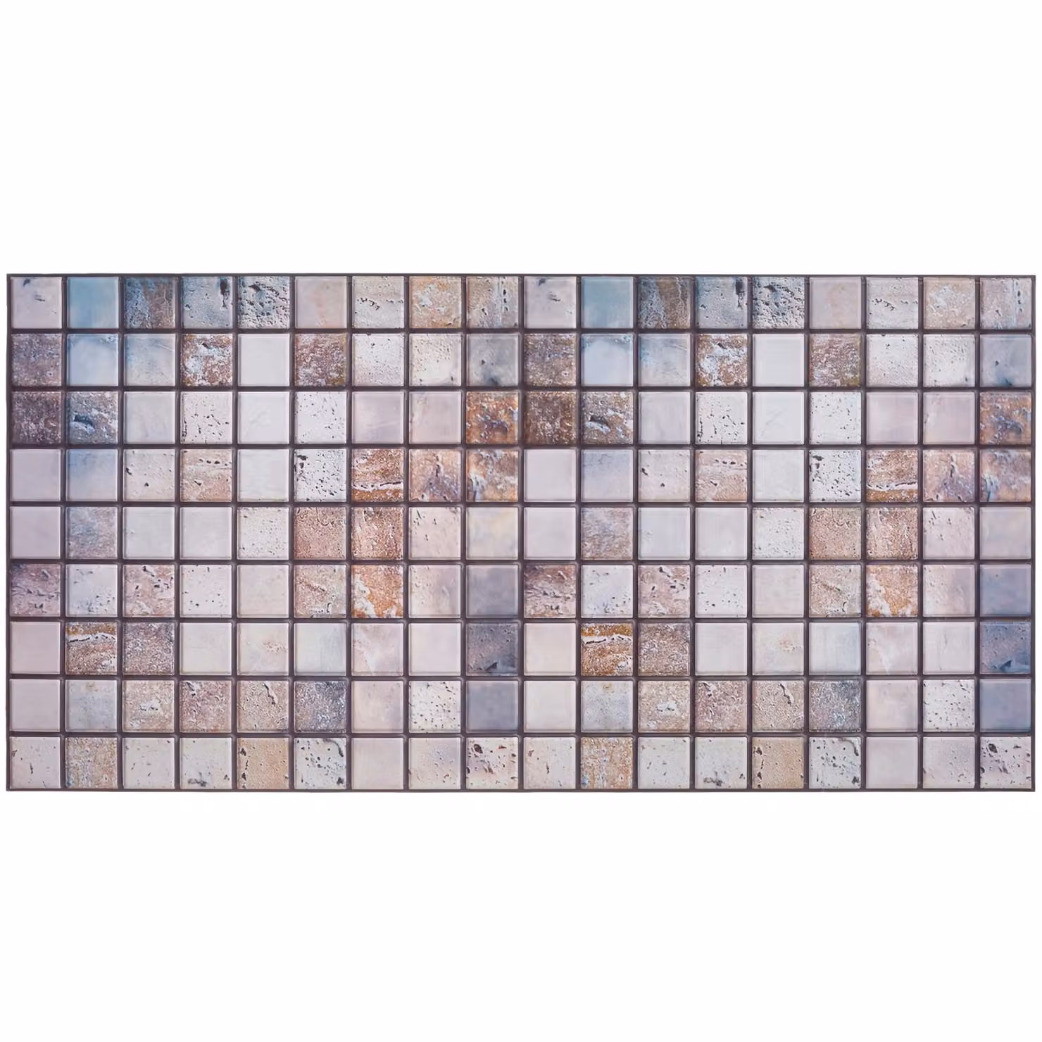 Novecrafto 3D Wall Panels Mediterranean and Mosaic Effect PVC Cladding, 6 Sheets, Grey, W: 96 cm, H: 48 cm – 2