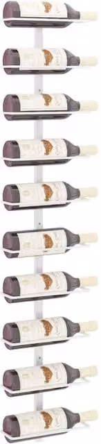 Berkfield Home Wall-mounted Minimalist Metal Wine Rack for 10 Bottles, White – 1