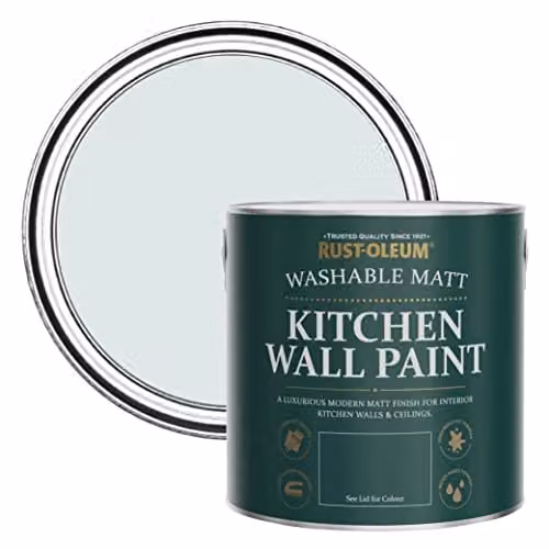 Rust-Oleum Blue Kitchen Wall Paint in a Matt Finish, Mould Resistant, 2.5L – 1