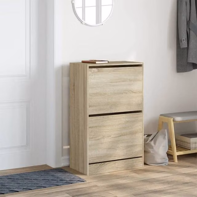 Berkfield Home Sonoma Oak Shoe Cabinet, Brown, W/D/H: 60 x 34 x 96.5 cm – 1