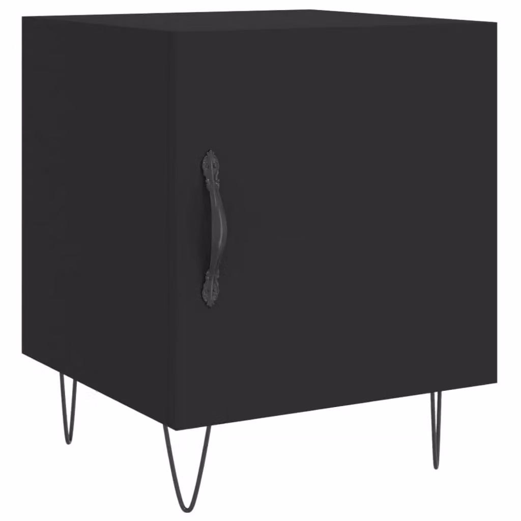 Berkfield Home Black Modern Bedside Cabinet W/D/H: 40 x 40 x 50 cm – 2