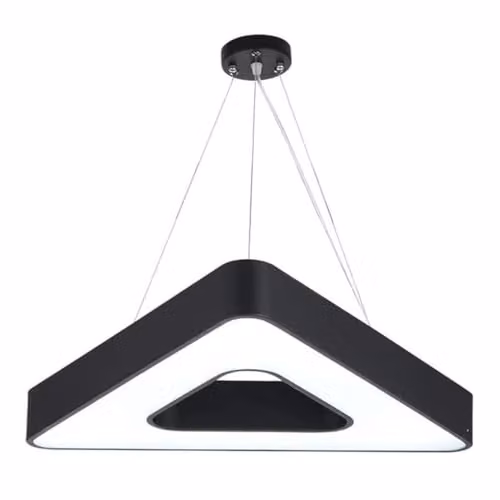 ENER-J Modern Black Triangle LED Pendant Light, 36W 6500K Cool White, Diameter: 80 cm