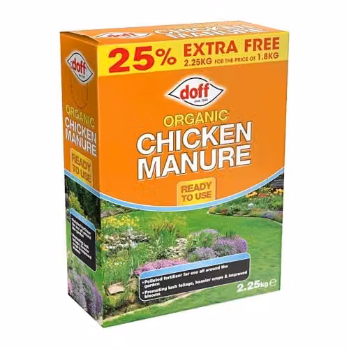 Doff Organic Slow Release Pelleted Chicken Manure Fertiliser, 1.8kg
