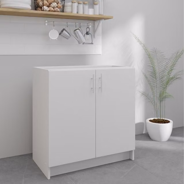 JD Greta White Matt Modern Kitchen Base Sink Unit W: 80 cm