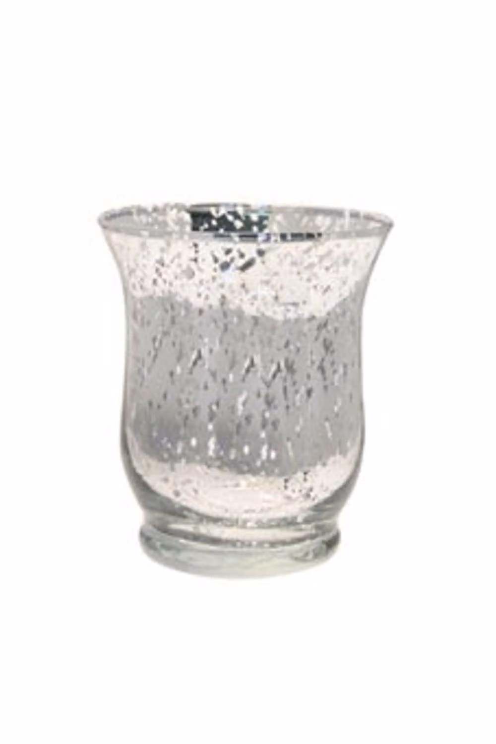 KDMD Medium Shiny Speckle Silver Glass Hurricane Vase, 2 Pack – 2