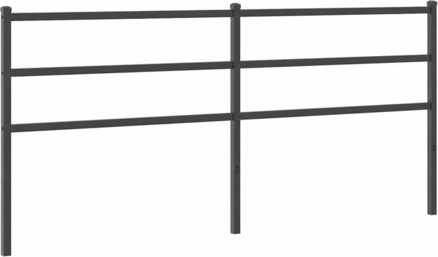 Berkfield Home Classic Metal Headboard in Black, Width: 193 cm