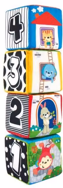 Winfun Animal Pals Soft Blocks in White and Multicolour for Sensory and Cognitive Development