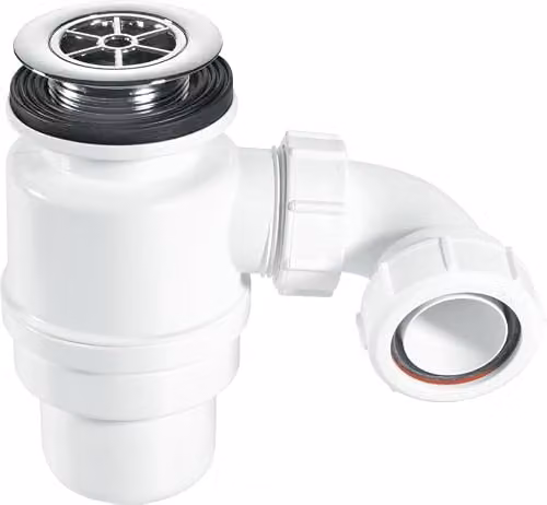 McAlpine STW10R Shower Trap with 1.5 inch Multifit Outlet and Chrome Plastic Flange in Silver and White – 3