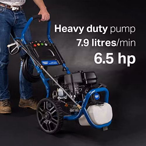 Draper Expert 186 Bar Petrol Pressure Washer in Blue with Accessories – 4