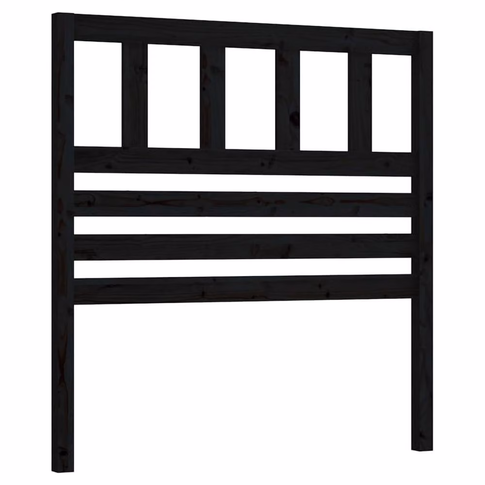Berkfield Home Beautiful Bed Headboard in Black Solid Pine Wood, W/D/H: 81 x 4 x 100 cm – 2