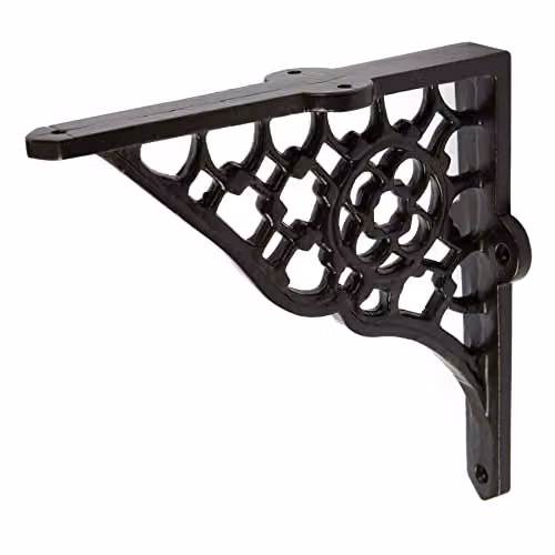 Hammer and Tongs Honeycomb Iron Wall Mounted Shelf Bracket in Matt Black – 1