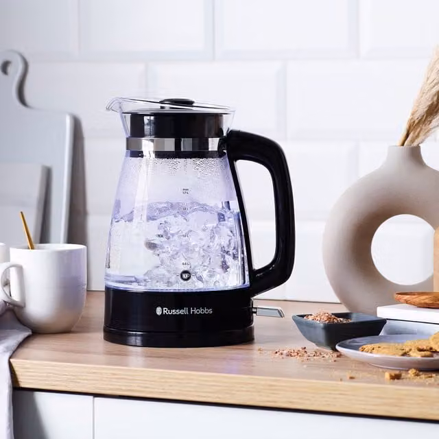 Russell Hobbs Classic Glass Kettle, 1.7 l, Black