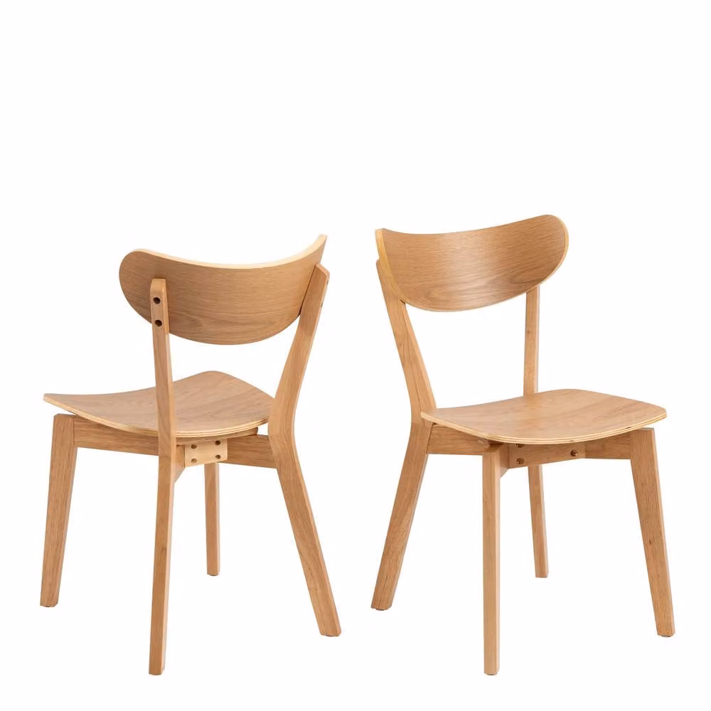 Wyld Haus Set of 2 Saffron Dining Chairs in Natural Oak Effect – 3