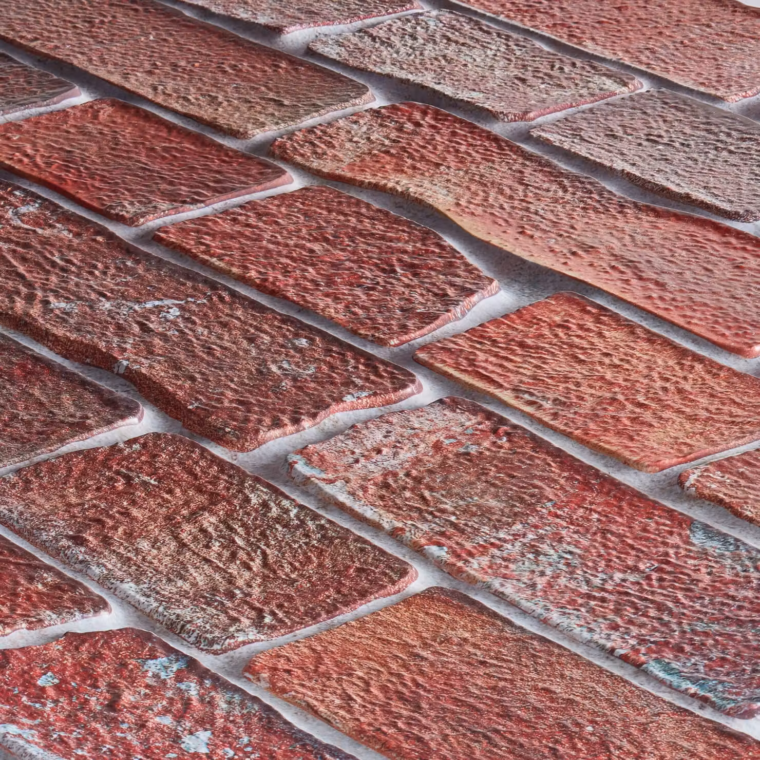 Novecrafto 3D Brick Effect PVC Wall Panels, Red and Brown, 6 Sheets, W: 96 cm, H: 48 cm – 3