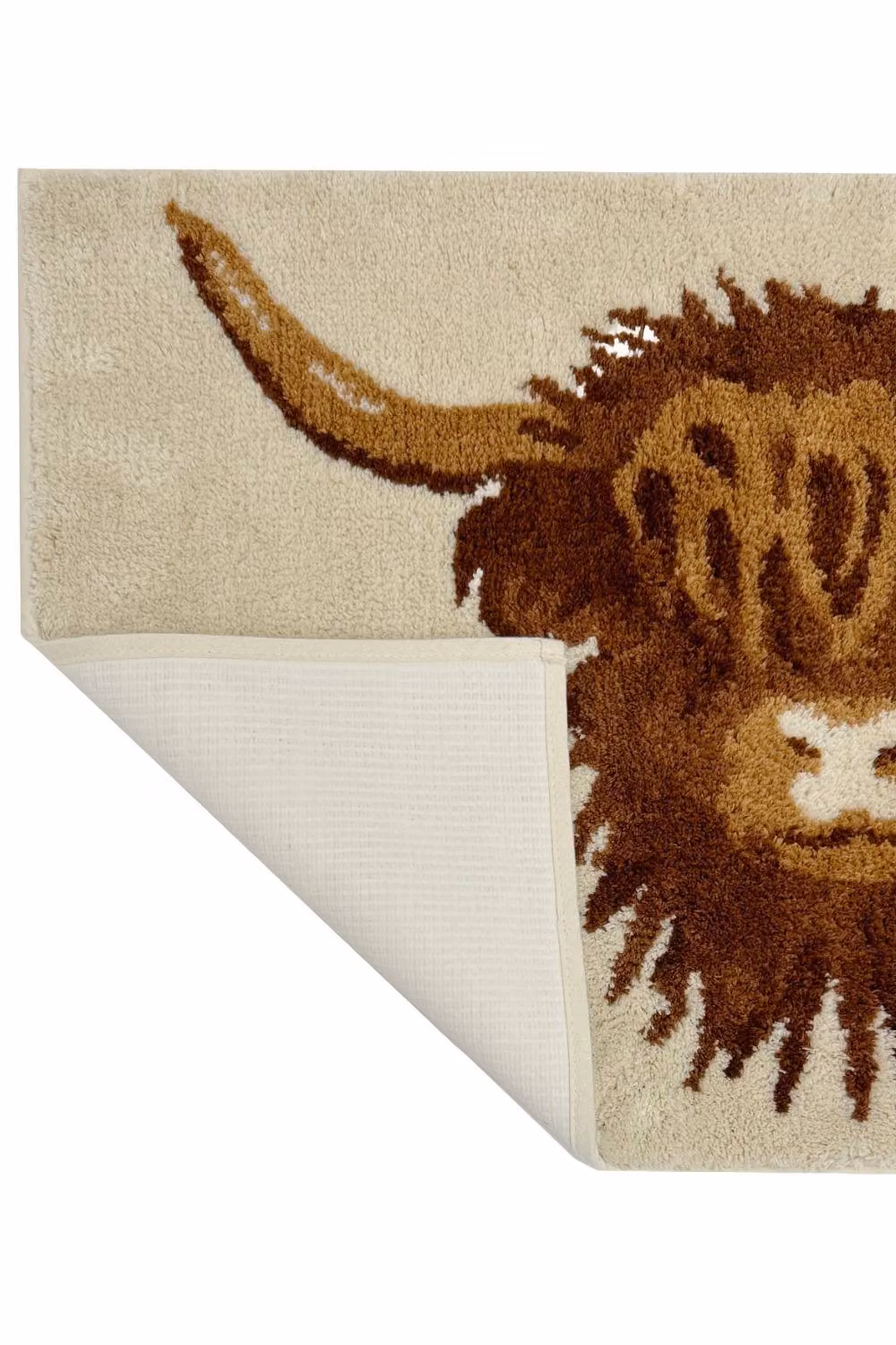 Allure Bath Fashions Highland Cow Microfibre Bath Mat in Beige and Brown, W/D/H: 80 x 50 x 1 cm – 4