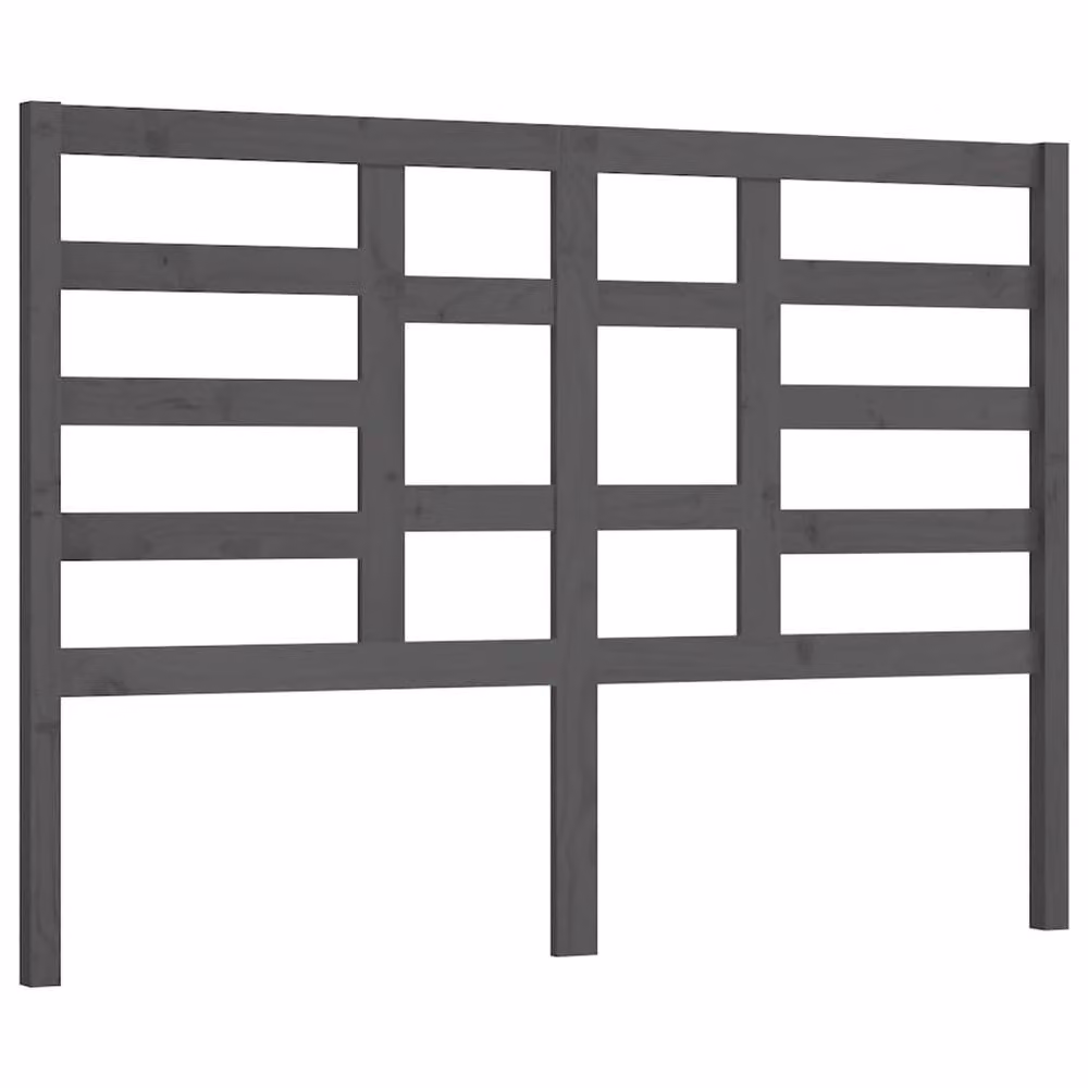 Berkfield Home Beautiful Bed Headboard in Grey Solid Pine Wood, W: 126 cm, D: 4 cm, H: 104 cm – 2